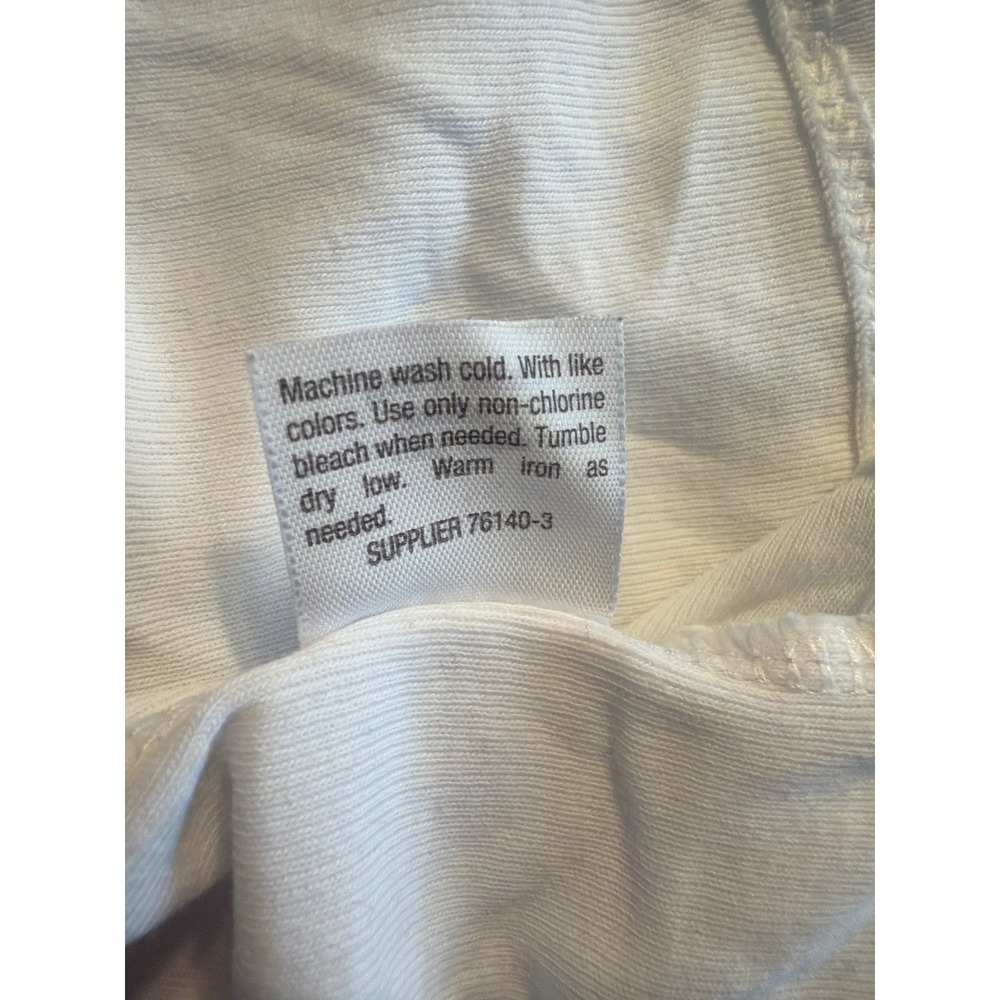 St Johns Bay White Cotton Short Sleeve T-Shirt Womens Plus Size 1X Crew Neck Tee - Picture 4 of 5